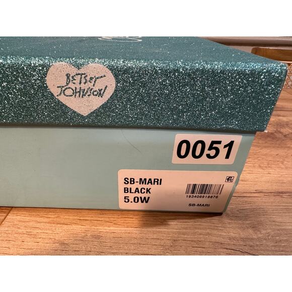 Betsey Johnson Blue SB-Mari Dressy Heels Black Rhinestones Size 5 Wide NIB - Picture 13 of 14